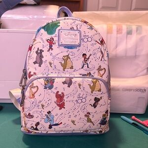 Loungefly White Disney 100 Characters Mini Backpack